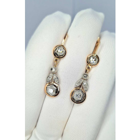 Сережки з червоного золота з діамантами 1,336 ct